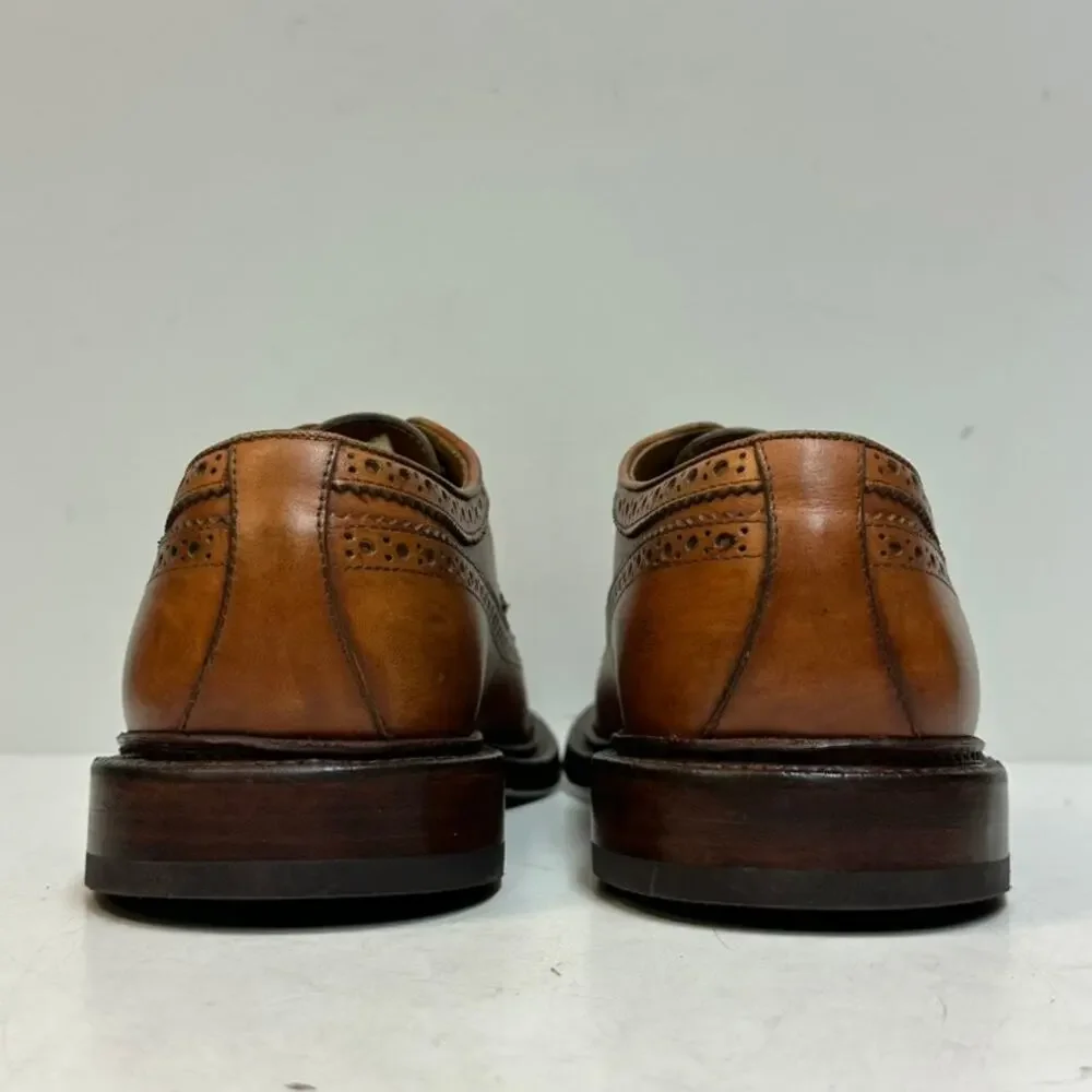 NEW HEELS Grant Stone Longwing Derby Brogue Longwing Chestnut Calf 8.5 D